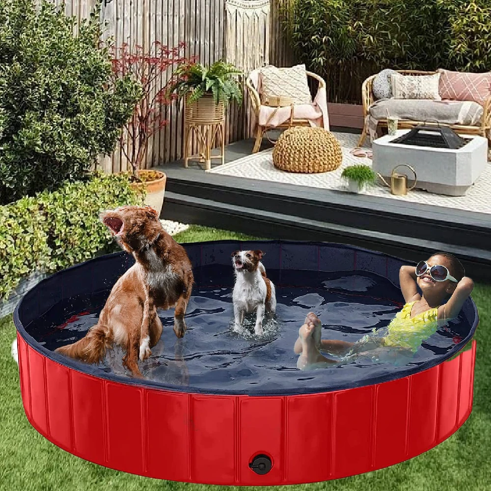 160*30cm PVC Pet Bath Pool Dog Cat Animal Bath Washing Tub Folding Portable Swimming Pool (image for) 160*30cm PVC Pet Bath Pool Dog Cat Animal Bath Washing Tub Folding Portable Swimming Pool